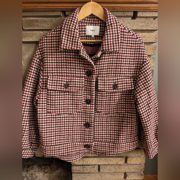 Suncoo pink and brown check jacket, size 0 - Picture 7 of 8
